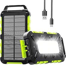 Solar Power Bank 26800mAh, PD15W USB C Portable Fast Charging Solar Charger with 3 Outputs, 10 LED Light Flashlight External Battery Pack for Outdoor Smartphones, Tablets and More