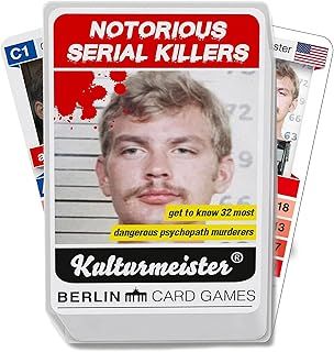 Kulturmeister - Notorious Serial Killers Trump Card Game: Unique Playing Cards Themed for Crime Solving, Mystery Investigation - Dive into Detective Games with a Serial Killer Theme