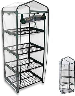 Outdoor Garden Mini Greenhouse 130cm Tall With 4 Shelves /Tiers Small Greenhouse With Frame,Waterproof Transparent PVC Cover
