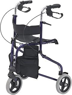 Drive Devilbiss Tri-Walker Walking Aid with Seat and backrest, Blue