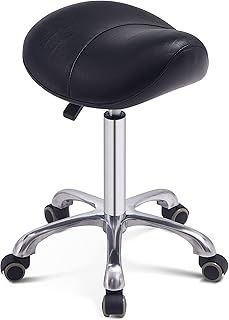 Grace&Grace Saddle Stool Massage Swivel Chair for Beauty Tattoo Lash Clinic Dentist Spa Salons Studio,Adjustable Rolling Hydraulic Stool on Wheels