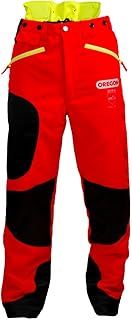 Oregon Waipoua Chainsaw Protective Safety Trousers, Type A Class 1 Chainsaw Protection, Adjustable Lightweight Breathable Re-enforced Clothing, Size M/EU 46-48 – Hi Vis Red/Yellow/Black (295469/M)