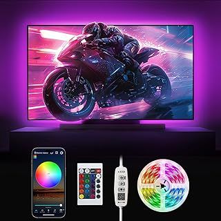 Beaeet TV Led Lights, 3M USB Led TV Backlights for 32-60 inch TV, RGB Music Sync Colour Changing Strip Lights for TV/Computer Monitor with App & Remote Control for Home Decorations
