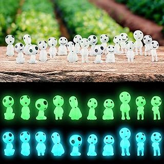 20pcs Glow in the Dark Tree Elves, Miniature Luminous Ghost Figures, Resin Gnome Ornaments for Micro Landscapes