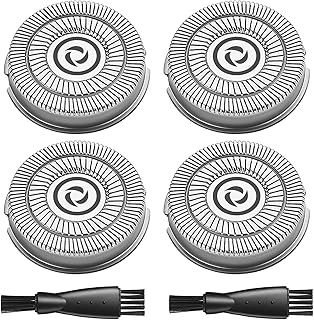 Head Shaver Replacement Heads Compatible with Skull Shaver Pitbull Gold PRO, Pitbull Silver PRO, Palm, Pitbull Platinum PRO, Butterfly Kiss, 4 Replacement Blades(Blades Only), 2 Cleaning Brush