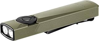OLIGHT Arkfeld Ultra Class1 1400 Lumens Rechargeable Torch with UV LED, Green Beam and White Light, Flat Flashlight with Two-Way Pocket Clip for Working, Checking and Outdoors (Olive Green, CW)