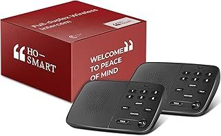 HOSMART UltraSpeak Intercoms Wireless for Home, Full Duplex Wireless Intercom System for Home Use, House Intercom Two Way Real-time Intercom System for Business with 1200 Feet Range (2 Packs)