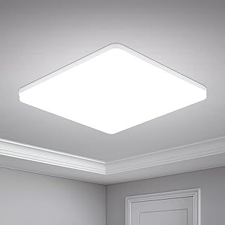 Ceiling Light Ultra Slim 48W 4320LM LED Panel Light Quick Installation Ceiling Downlight Daylight White 6500K UFO Lamp for Living Room Kitchen Bedroom Hallway Balcony 30*30*4cm Not-dimmable