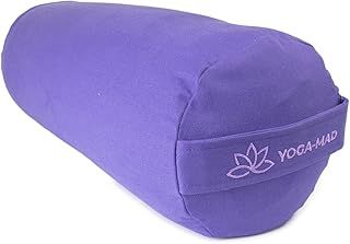 Yoga-Mad Yoga Bolster, Eco Friendly Buckwheat Bolster, 61cm x 23cm, Removable Washable Cover, Ideal for Yoga, Meditation and General Support