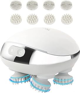 MOUNTRAX 5 in 1 Electric Scalp Massager, Portable Heated Head Massager Kneading 88 Massage Nodes, 2 Massage Styles & 3 Speed Modes, Body Massager for Deep Cleansing, Relief, Hair Growth