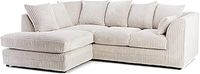 New Luxor Fabric Corner Sofa Cream | Soft Jumbo Cord 3-4 Seater Corner Sofa (Cream, Left Hand Facing)