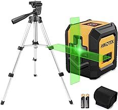 Green Laser Level with Tripod, Self-Leveling Bright Green Beam Horizontal and Vertical Cross Line Laser for Home Decoration DIY etc.Carrying Pouch Battery&Tripod Included