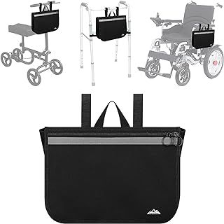 supregear Wheelchair Side Bag, Multifunctional Side Storage Pouch for Rollator, Walkers, Power Wheelchairs and Knee Scooters Wheelchair Armrest Bag for Elderly Seniors Adults Portable Travel Tote
