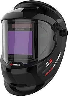 YESWELDER Large Viewing True Colour Welding Mask Solar Powered Auto Darkening Welding Helmet with SIDE VIEW, 4 Arc Sensor Wide Shade 4/5-9/9-13 Welder Mask for TIG MIG ARC