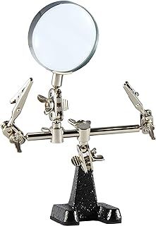 Weller WLACCHHB-02 Helping Hand with Magnifying Glass and 2 Alligator Clamps, plastik, Silver, One Size