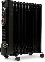 NETTA Oil Filled Radiator 2500W Portable Electric Heater with Thermostat & 24 Hour Timer 2 Power Settings Home Office Energy Efficiency – 11 Fin, Black