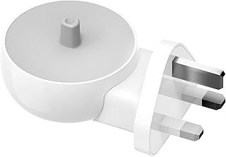 2-in-1 Wall Charger for Oral-B Braun Electric Toothbrush, Charger Base for Oral B Genius Pro Smart Vitality Kids io2 io3 io4 io5 io6 Serie, IPX5, White
