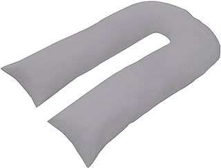 9ft Long U Shaped Full Body Cuddly Comfort Pregnancy Support Pillow for side sleeping Maternity Back & Arthritis with free Case (Silver)