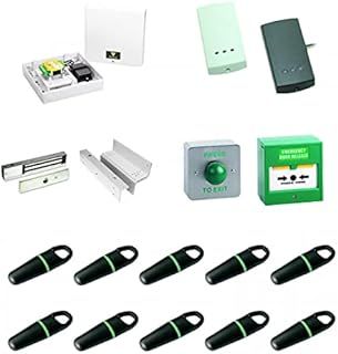 Switch2 Single Door Kit - Switch2 Controller, Proximity Reader, 10 Fobs, Exit Button, Break Glass, White, Push Button, Manual-On-Manual Operation