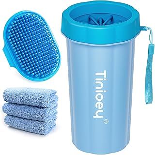 Dog Paw Cleaner for Large Dogs (with 3 Absorbent Towels & Dog Bath Brush), Dog Paw Washer Muddy Paw Cleaner, Pet Foot Cleaner