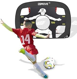 Black Football Goal Mini Pop Up Football Net Goals for Kids Garden Training Equipment Boys Gifts