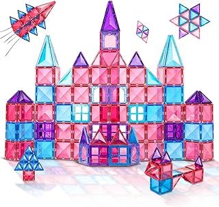 Magnetic Tiles Magnetic Building Blocks Toys for 3 4 5 6 7 Year Old Girls Boys 3D STEM Educational Princess Castle Magnet Tiles for Kids Age 3+ Christmas Birthday Gifts 30pcs