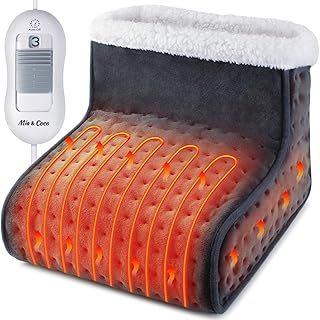 Foot Warmer Electric for Men Women 100W Fast Warm Heated Feet Heater with 3 Temperature Settings, Automatically Turn-Off, Machine-Washable, Home/Office, Comfort Deep Grey