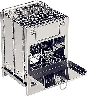 AMOS Camping Wood burning Stove Compact Portable Foldable Outdoor Grill with Carry Case, Small