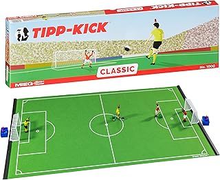 TIPP-KICK Classic 80x47 cm - Ready-to-play Table Football Game Set with 2x Player Figures, 2x Goalkeepers, 2x Plastic Goals, 2x Balls I Felt Pitch I Indoor Football Gifts for Boys and Girls