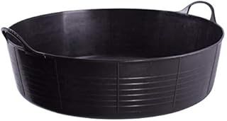 KetoPlastics Black 35 Litre Large Shallow Flexible 2-Handled Recycled Tub Dog Pool, Bath