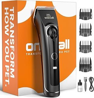 oneisall Dog Clippers for Grooming Doodles Poodles Thick Curly Hair,Low Noise Heavy Duty Dog Grooming Kit with Detachable Metal Blades