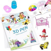 3D Pen Printing Drawing Book, Reusable Colored 40 Pattern Thick Paper Templates with Two Clear Plate, 3D Painting Graffiti Stencils for Kids DIY Gifts, Vomika