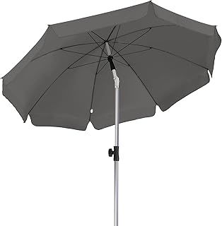 LIFERUN 2 X 2M Parasol, Market Umbrella, Round Garden Umbrella, 8 Steel Braces, Base Not Included, Patio Umbrella, Sun Protection UV 50+ for Garden, Balcony and Patio