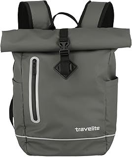 travelite rolltop backpack waterproof, bicycle backpack, leisure backpack with rolltop closure & reflectors, BASICS, 48 cm, 19 liters