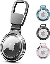 Empire 1pc Apple Airtag Holder Metal Protective Sleeve - Premium Aluminum Cover Airtag Keyring Case for Apple Air Tag - Enhanced Protection & Sleek Design - Safeguard Your Airtags with Style (Black)