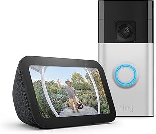 Ring Battery Video Doorbell | Satin Nickel, Works with Alexa + Echo Show 5 | Charcoal - Smart Home Starter Kit