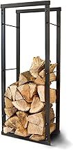 Firewood Log Rack Store 100x40 cm Storage Large Small Metal Shelf Stand Tall Steel Black Inside & Outside (H 100 x W 40cm)