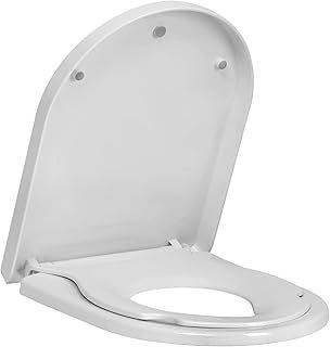 Family Toilet Seat D Shap with Removable Child Seat, Soft Close Quick Release, Easy Top & Bottom Mounting with Adjustable Hinges in White