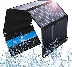 BigBlue 3 USB Ports 28W Solar Charger (5V/4.8A Max Total) Foldable Waterproof Outdoor Solar Battery Charger Compatible for iPhone Samsung Galaxy LG etc
