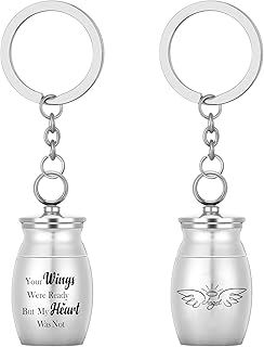 Bestomrogh 1pcs Mini Cremation Urns Small Keepsake Urns Stainless Steel Memorial Ashes Holder Cremation Jewelry for Human Pet