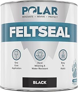 Polar Premium Black Instant Waterproof Felt Roof Sealant Paint 500ml, Emergency Felt Roof Repair Sealer for All Felt Roofs