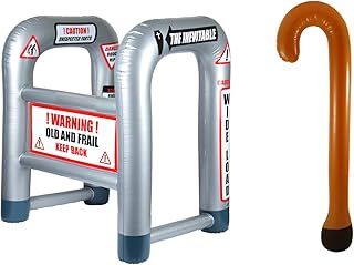 FNA Fashions® 35” Inflatable Blow Up Walking Stick & Walking Printed Zimmer Frame Party Jokes Novelty Dress Up