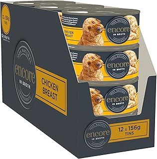 Encore 100% Natural Dog Food Tin 1x(12x156g) Chicken Breast with Rice, Pack of 12