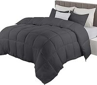 Utopia Bedding Duvet, Box Stitched Solid Duvet, 10.5 TOG Quilt with Corner Tabs (Grey, 10.5 Tog - Single)