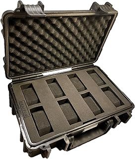 RENITOR Watch Carry Case Travel Storage Box | ABS Ultimate Protection Waterproof Shockproof | Fits all Wristwatches & Smart watches up to 60mm | Cleaning Cloth Included | Black (8)