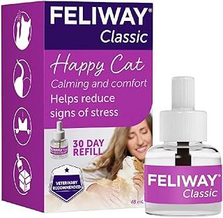 Feliway Classic 30 Day Refill, 48ml Feliway Classic Refill For Plug In Anxiety Relief Pheromone Diffuser For Cats, Calm Your Cat And Reduce Behavioural Issues And Stress With Feliway Classic