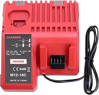 MANUFER M12-18C for Milwaukee charger 12-18V 3A dual-charge Rapid Replacement Charger for Milwaukee M12 & M18 battery charger