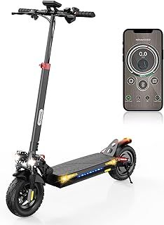 iScooter Electric Scooter, iX4 Electric Scooters Adult 10 Inches Off-road Honeycomb Tires, 45 km Long Range, 48V 15Ah Fast E-Scooter, 3 Speed Modes with APP Control, Dual Shock Suspension