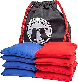 GoSports Official Regulation Cornhole Bean Bags Set (8 All Weather Bags) - America Stars and Stripes or Red and Blue - Choose Your Style