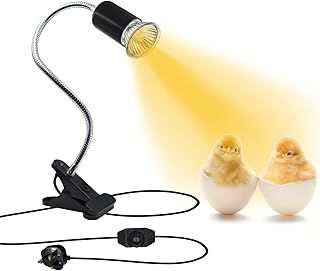 Tortoise Heat Lamp Tortoise Accessories, Reptile Light for Flora and Fauna, 360°Flexible Rotating Heating Light with UK Plug, E27 Reptile Aquarium Heat Lamp with Adjustable Brightness(Without Bulb)